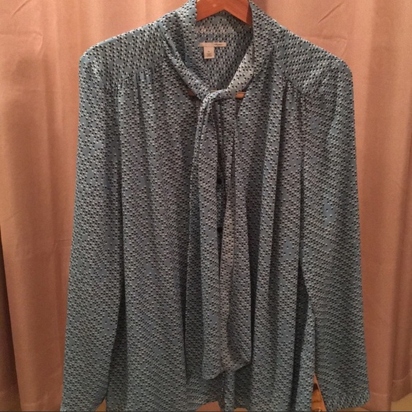 Halogen Tops - Halogen Bow Tie Top Black white blouse